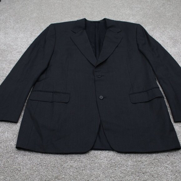 CANALI Proposta Blazer Mens US 42R UK 52R Black Pinstripe Wool Sports Jacket - Picture 2 of 16